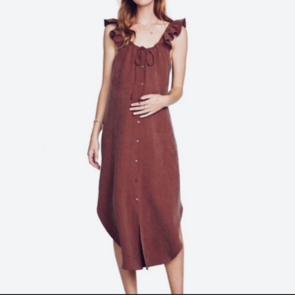 Hatch Maternity dress The Jenna Dress - ruffle shoulder sleeveless Size 0